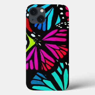 kleurrijke Monarch Vlinder Telefoon Case roze blau