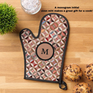 Kleurrijke Monogram Initiaal Patchwork Quilt Patte Ovenwant