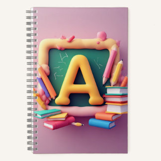 🖍️ Kleurrijke Monogram Letter School Leerset Notitieboek