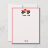 Kleurrijke Monster Trucks Racing Kinder aangepaste Bedankkaart (Voorkant)