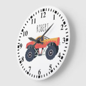 Kleurrijke Monster Trucks Racing Kinder aangepaste Grote Klok (Hoek)