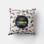 Kleurrijke Monster Trucks Racing Kinder aangepaste Kussen (Achterkant)