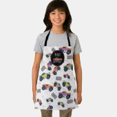 Kleurrijke Monster Trucks Racing Kinder aangepaste Schort (Insitu)