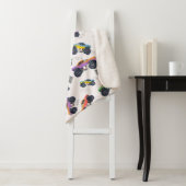 Kleurrijke Monster Trucks Racing Patroon Sherpa Deken (In situ)