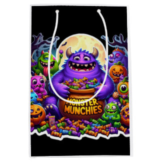 Kleurrijke monsters met snoep Halloween Medium Cadeauzakje