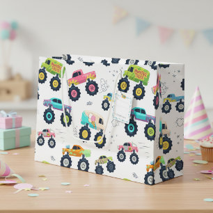 Kleurrijke Monstertrucks Aquarel Groot Cadeauzakje