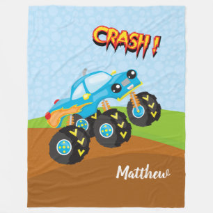 Kleurrijke monsterwagen fleece deken