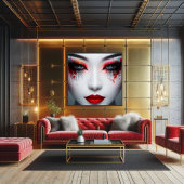 Kleurrijke mooie gezichtsmake-up ogen poster