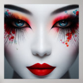 Kleurrijke mooie gezichtsmake-up ogen poster (Voorkant)