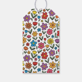 Kleurrijke Mooie Lente Bloemen Cadeaubijsluiter Cadeaulabel