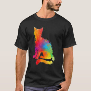 Kleurrijke Mop Cat Schilderij katje Kitty Adoptie T-shirt