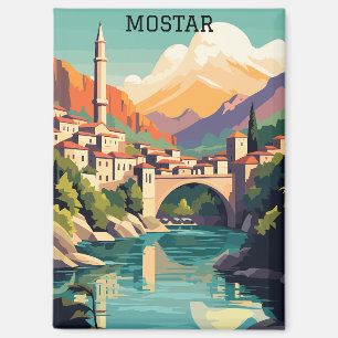 Kleurrijke Mostar Bosnië Herzegovina Vintage Trave Magneet