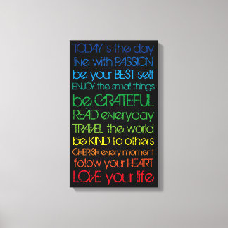 Kleurrijke motivatie canvas afdruk