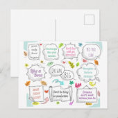 Kleurrijke Motivatie citaten Spreekdoelstellingen Briefkaart (Voorkant / Achterkant)