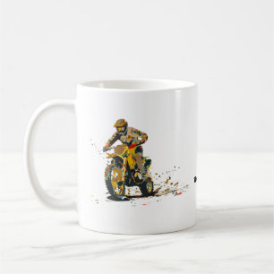 Kleurrijke Motorfiets Dirt Bike Rijder Koffiemok