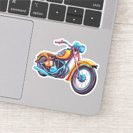 Kleurrijke Motorfiets Waterdicht Sticker