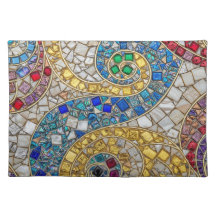 Kleurrijke mozaïek artistieke stof placemat