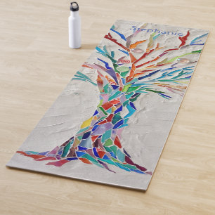 Kleurrijke Mozaïek Boom des Levens Yogamat