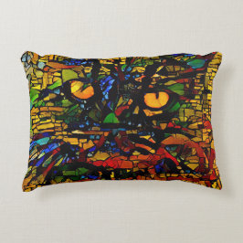 Kleurrijke Mozaïek Cat Art Prin Accent Kussen
