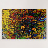 Kleurrijke Mozaïek Cat Art Prin Legpuzzel (Horizontaal)