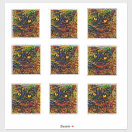 Kleurrijke Mozaïek Cat Art Prin Sticker
