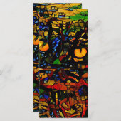 Kleurrijke Mozaïek Cat Art Print Bladwijzer Menu (Voorkant / Achterkant)