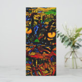 Kleurrijke Mozaïek Cat Art Print Bladwijzer Menu (Staand voorkant)