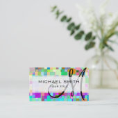 Kleurrijke Mozaïek Custom Monogram #3 Visitekaartje (Staand voorkant)