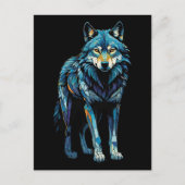 Kleurrijke Mozaïek Illustratie van Majestic Wolf Briefkaart (Voorkant)