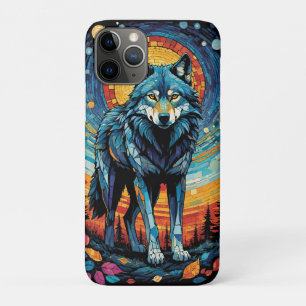 Kleurrijke Mozaïek Illustratie van Majestic Wolf iPhone 11 Pro Hoesje