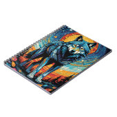 Kleurrijke Mozaïek Illustratie van Majestic Wolf Notitieboek (Linkerzijde)
