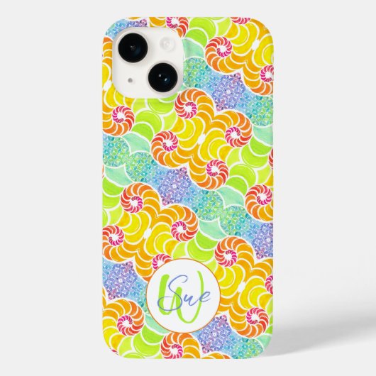 Kleurrijke Mozaïek Iphone 14 Hoesje (Achterkant)