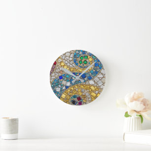 Kleurrijke Mozaïek Kunstzinnig Ronde Klok