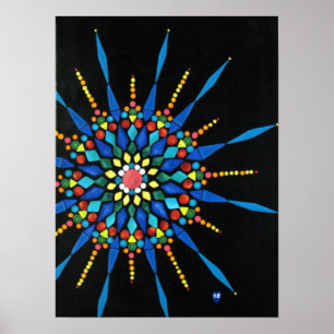 Kleurrijke Mozaïek Schildering Posters van Edelste