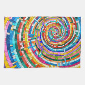 Kleurrijke Mozaïek Spiraal Theedoek (Horizontaal)