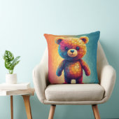 Kleurrijke Mozaïek Teddibeer Kussen (Stoel)