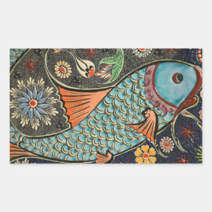 Kleurrijke mozaïek vis Sticker