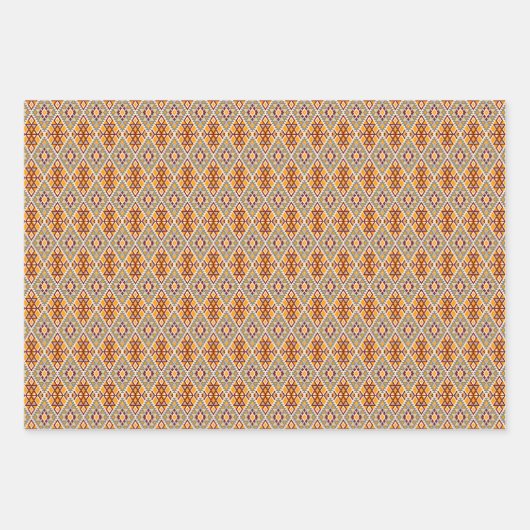 Kleurrijke Mozaïek Wrapping Paper Flat Sheet Set v (Voorkant 3)