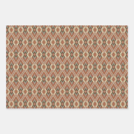 Kleurrijke Mozaïek Wrapping Paper Flat Sheet Set v (Voorkant)