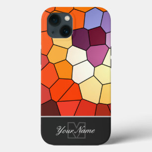 Kleurrijke mozaïektegels met Monogram! iPhone 13 Hoesje
