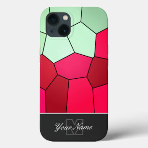 Kleurrijke mozaïektegels met Monogram! Hoesje-Mate iPhone 13 Hoesje