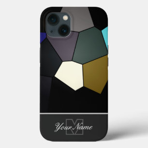 Kleurrijke mozaïektegels met Monogram! Hoesje-Mate iPhone 13 Hoesje