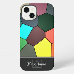 Kleurrijke mozaïektegels met Monogram! iPhone 13 Hoesje
