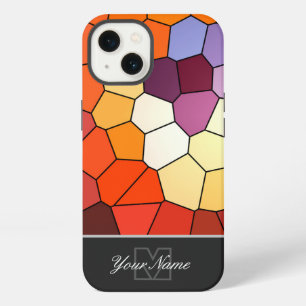Kleurrijke mozaïektegels met monogram! iPhone 13 hoesje