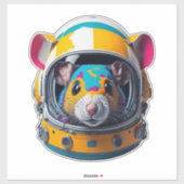 Kleurrijke muis met Astronaut Helmet Sticker (Vel)