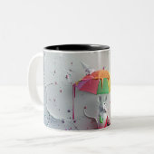 Kleurrijke Muis met Paraplu - 3D Mok (Voorkant links)