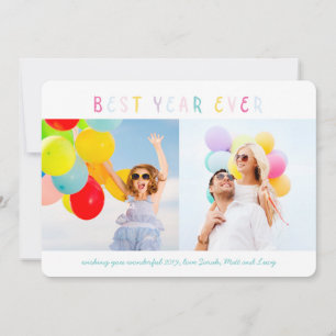 Kleurrijke multi foto nieuwjaarskaart feestdagenkaart