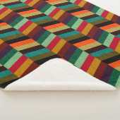 Kleurrijke multi-gekleurde visgraatstijl patroon sherpa deken (3/4)