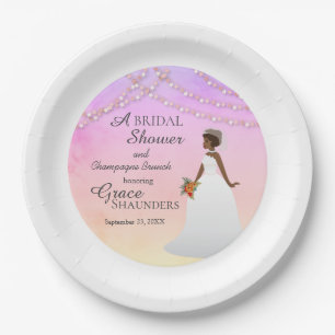 Kleurrijke, multi-hued Vrijgezellenfeest rondetafe Papieren Bordje