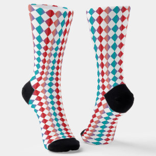 Kleurrijke Multicolor Checker Diamond Patroon Sokken